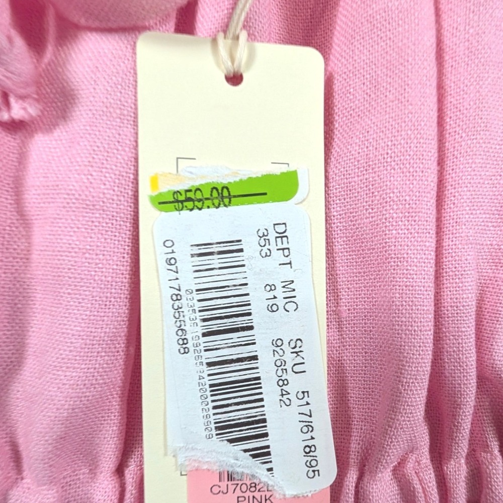 Copper Key Pink Linen & GB Girls Red Embroidered Tiered Dress Bundle of 2 Small - Picture 12 of 15